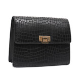 Annucci Leather Black Rosalie Fashion Handbag