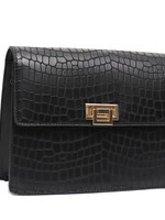 Annucci Leather Black Rosalie Fashion Handbag