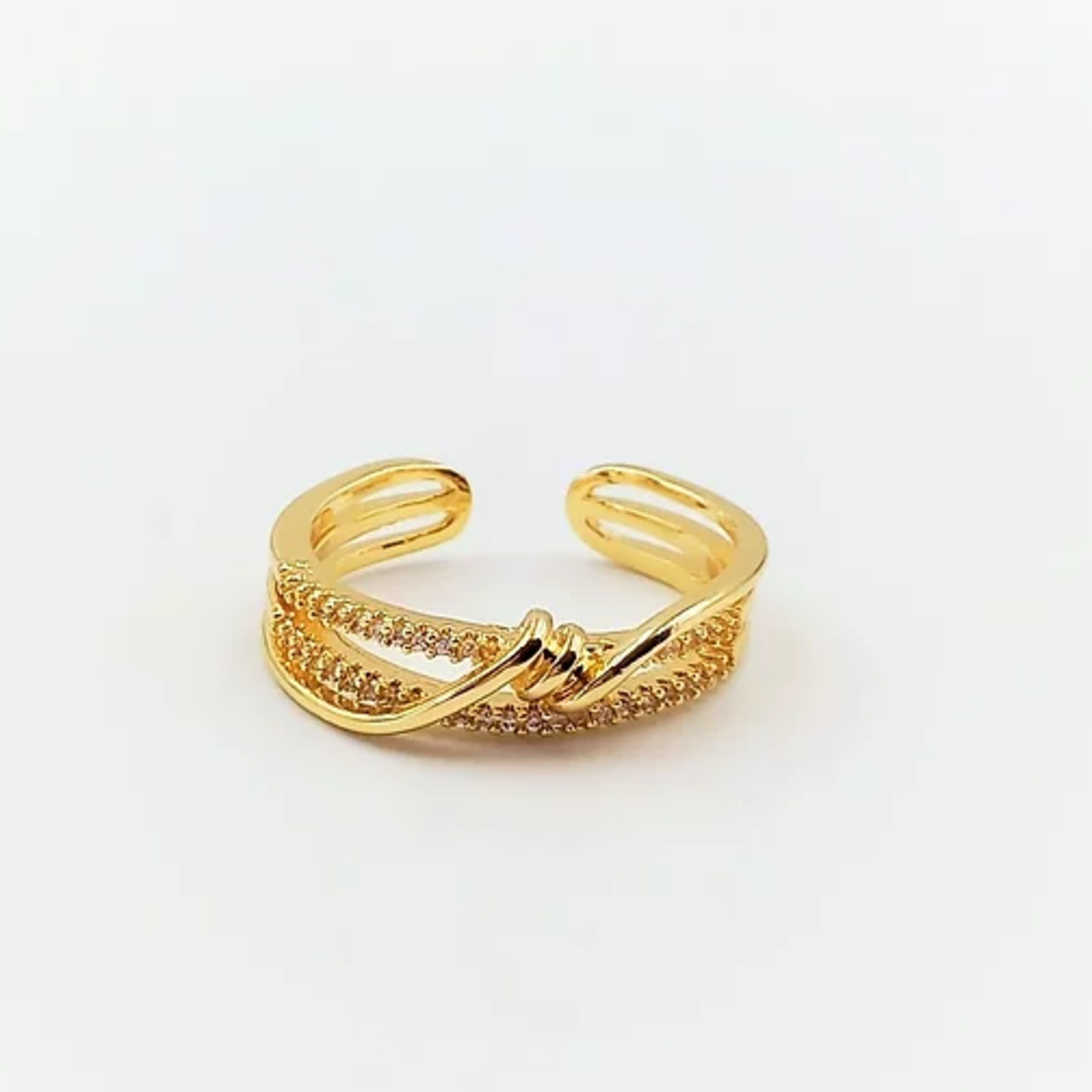 Silk Road Gold & Crystal Knot Ring