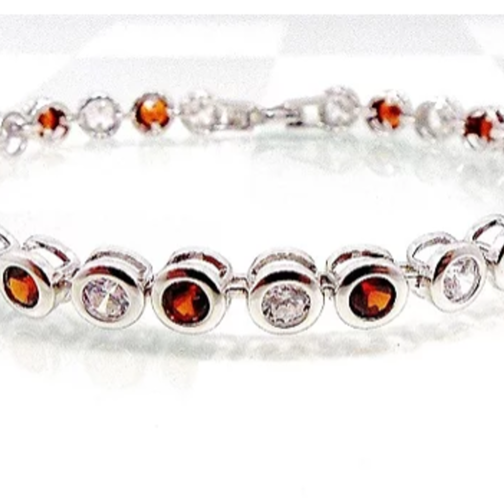 Silk Road Garnet & Zirconia Silver Bracelet