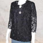 Yes A Dress Black Woven Lace 3/4 sleeve Jacket 14