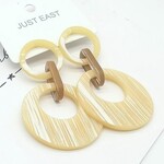 Just East Cream Ring Hoop Style Resin Earrings