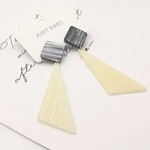 Just East Cream & Grey Resin Triangle Earring