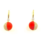 Silk Road Red Mother of Pearl Small Drop Earring