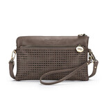 Black Caviar Dark Taupe Nina Crossbody Clutch