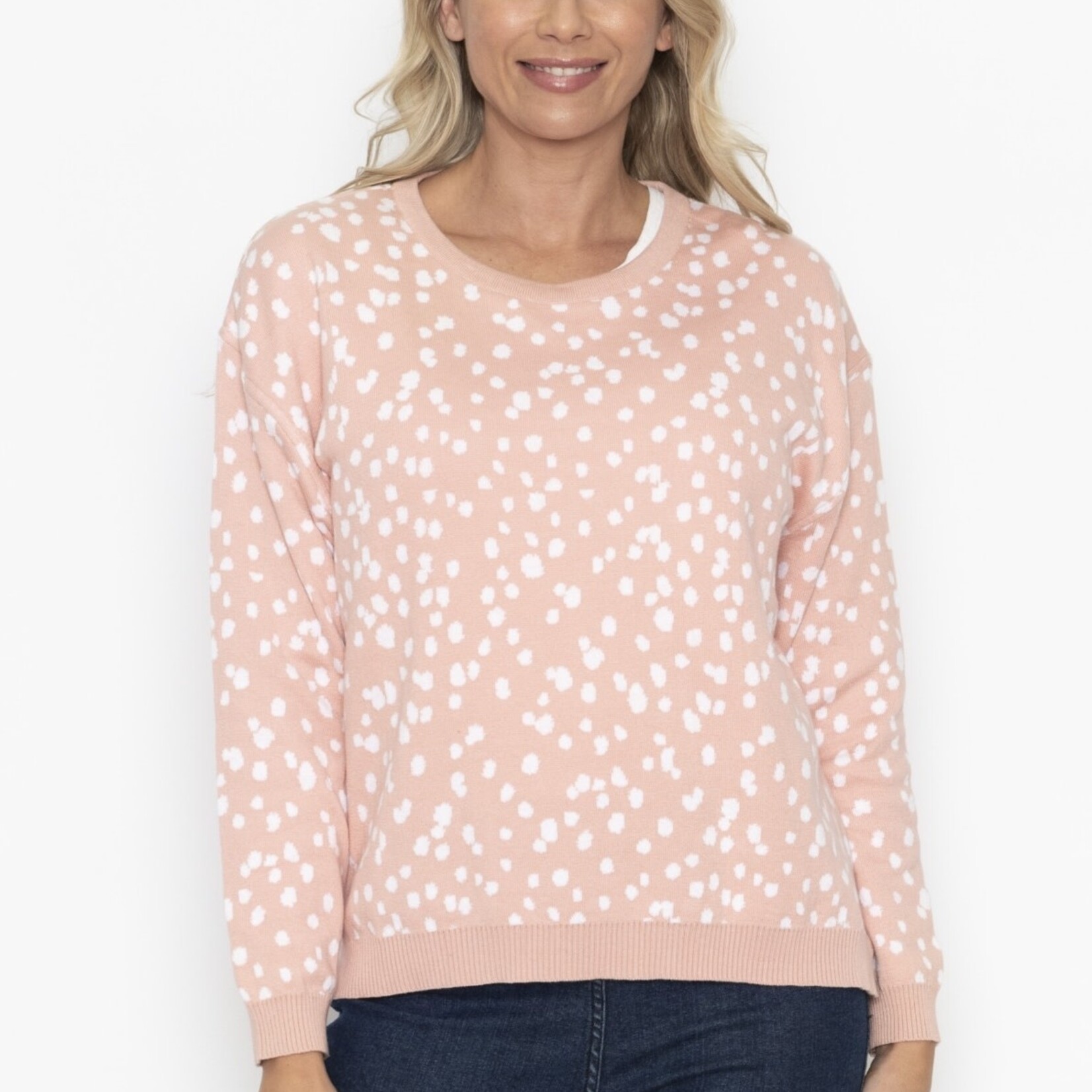 Orientique Clay Pink & White Reversible Jumper