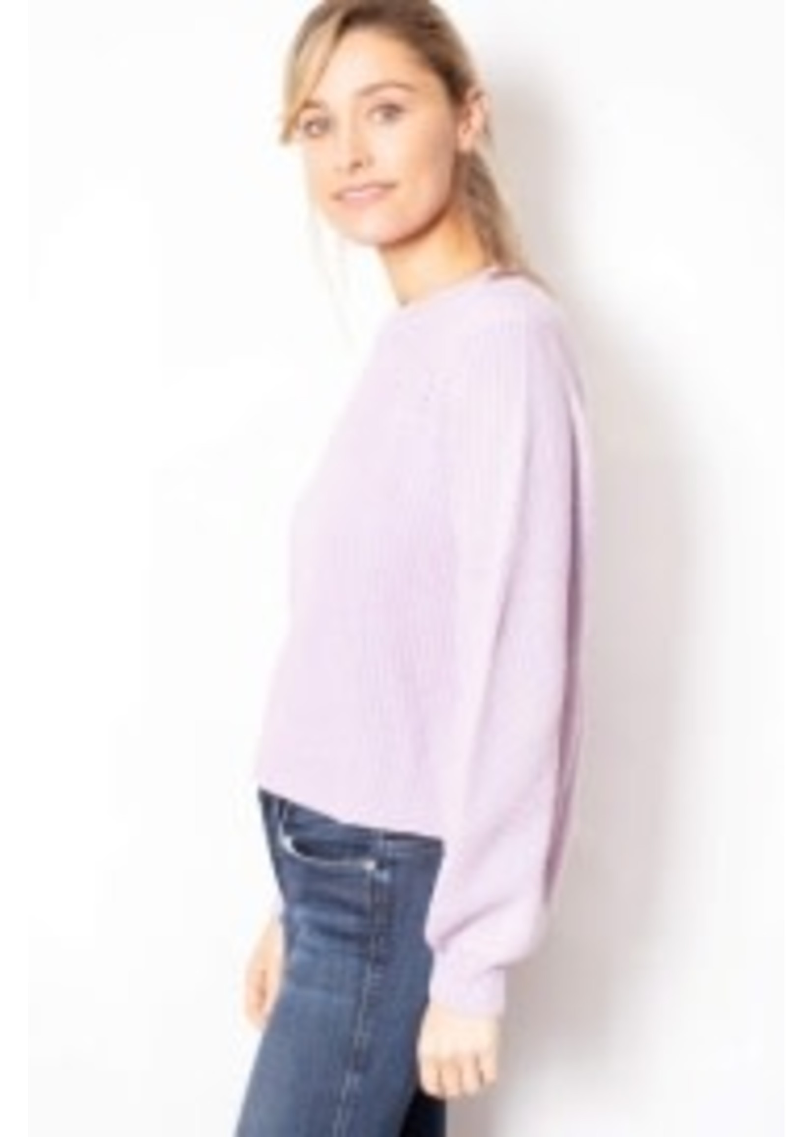 Lilac Cotton Blend Loose-fit Knit 
