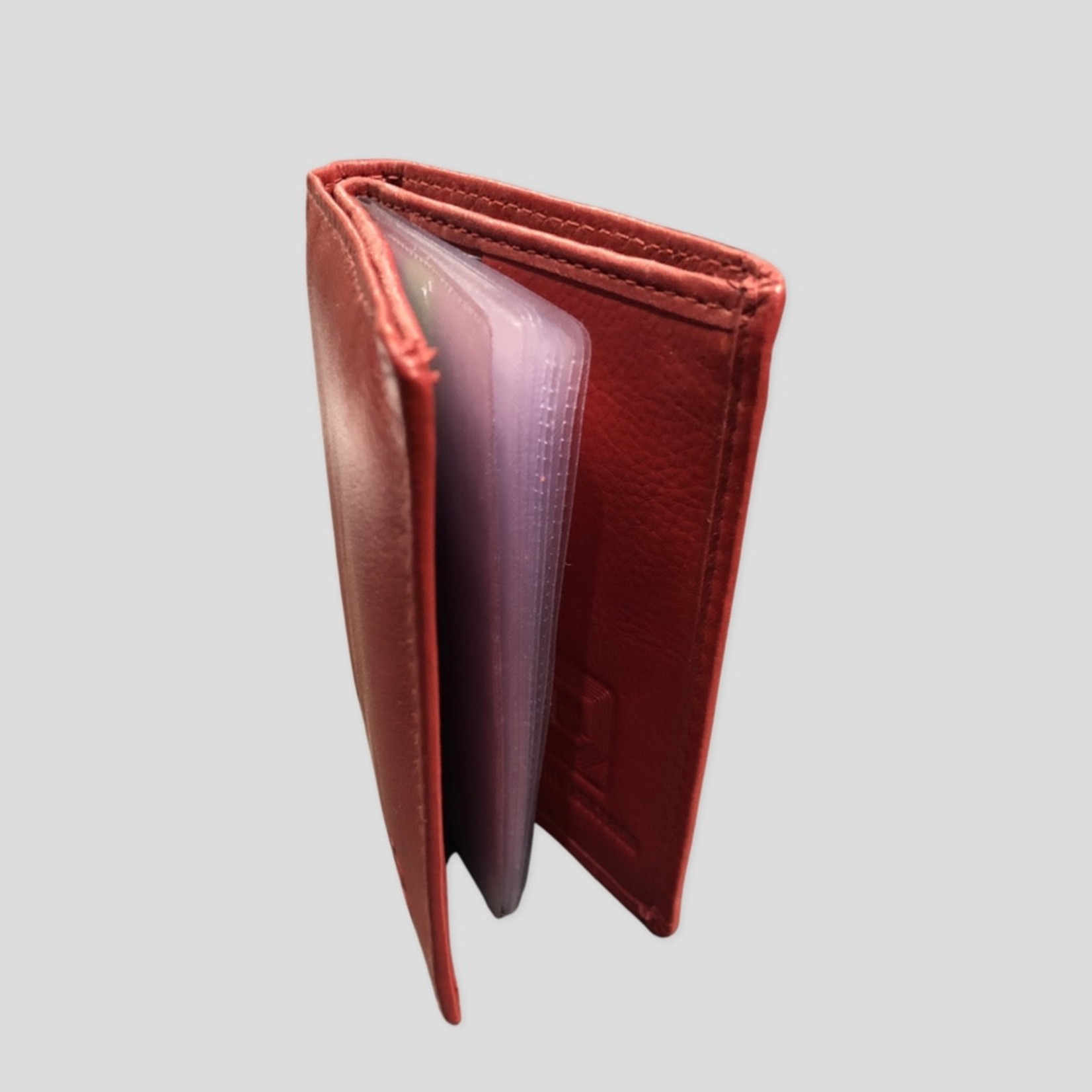 Franco Bonini Red RFID Leather 10x8.5cm Card Holder Wallet