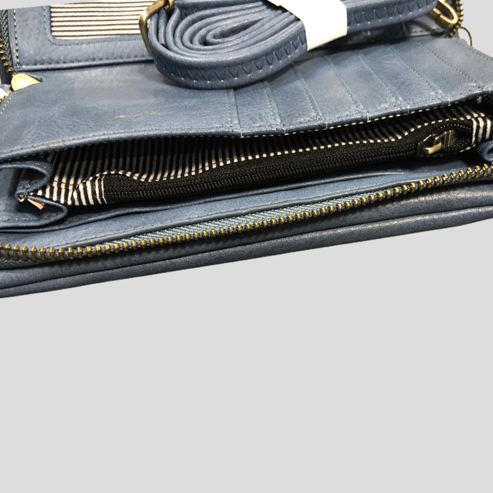 Black Caviar Denim Sky Zipped Crossbody/Wallet