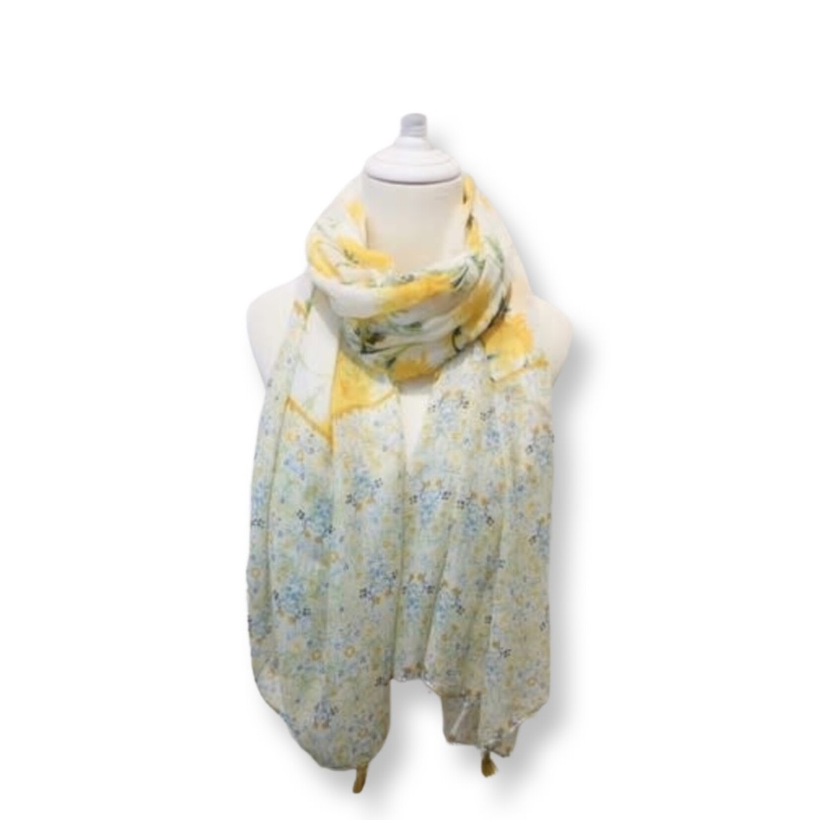 Harmonie Collections Yellow & White Flower Scarf