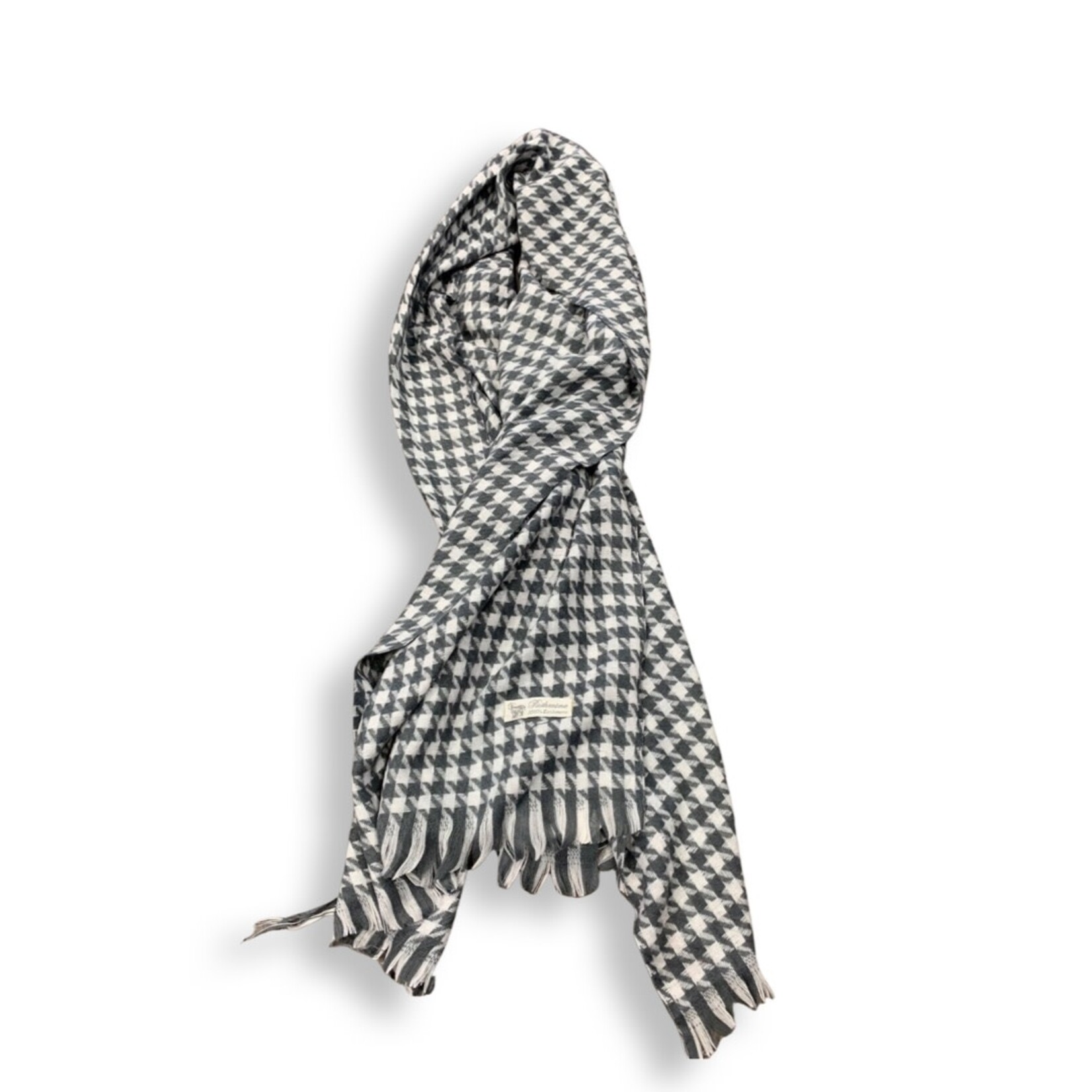Taylor Hill Grey & White Houndstooth Pattern Scarves
