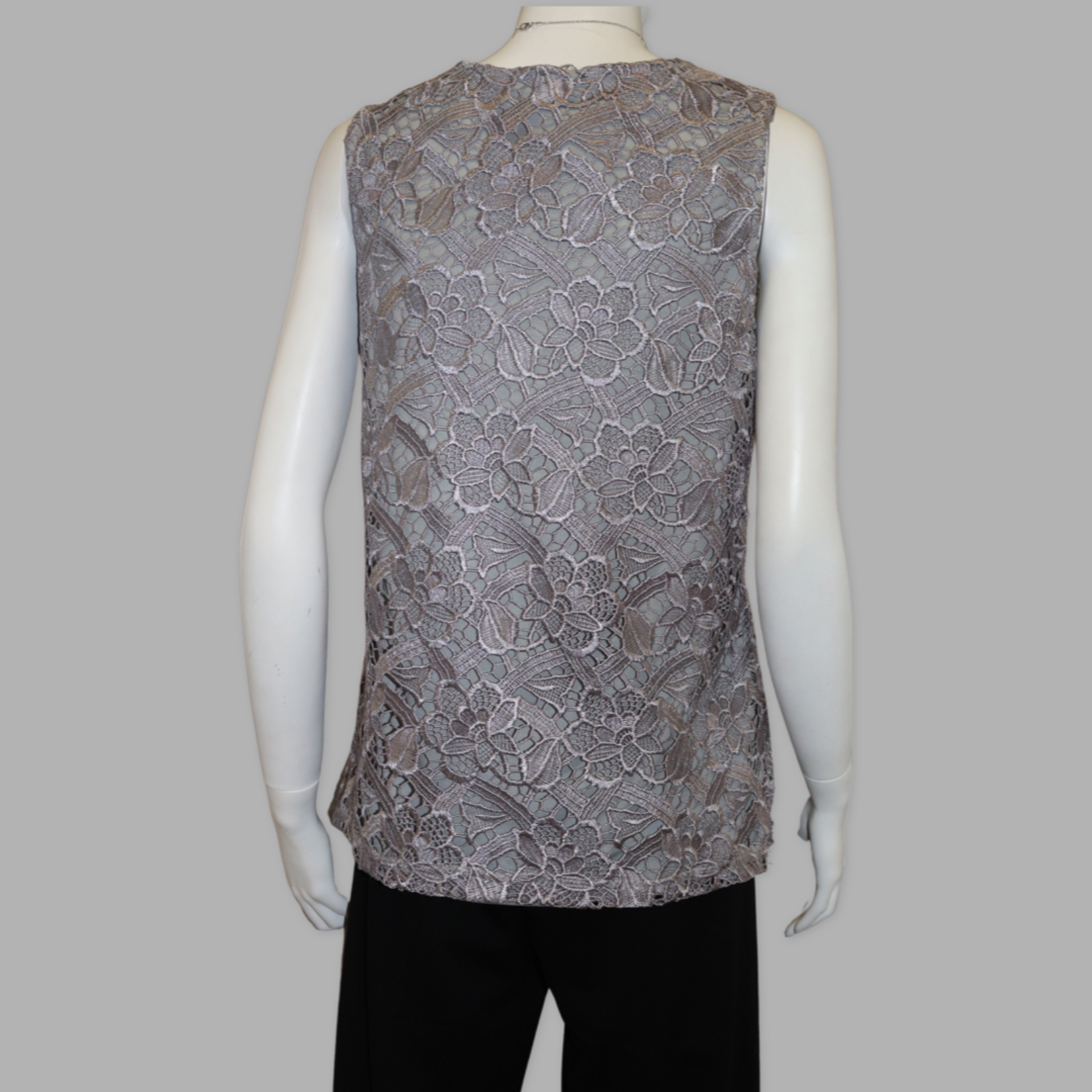 Yes A Dress Silver Lace with Side Zip Camisole