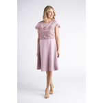 Yes A Dress Pink Lace & Satin Cap Sleeve Swing Dress
