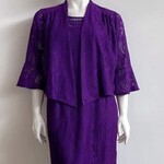 Wishstone Purple Stretch Lace Dress & Jacket Set