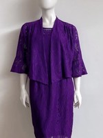 Wishstone Pty Ltd Purple Stretch Lace Dress & Jacket Set