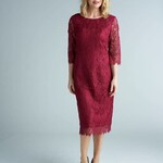 Yes A Dress Shiraz Leaf Lace 3/4 Sleeve Dress