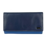 Franco Bonini Blue Multi Large Flap Over Soft Leather Wallet