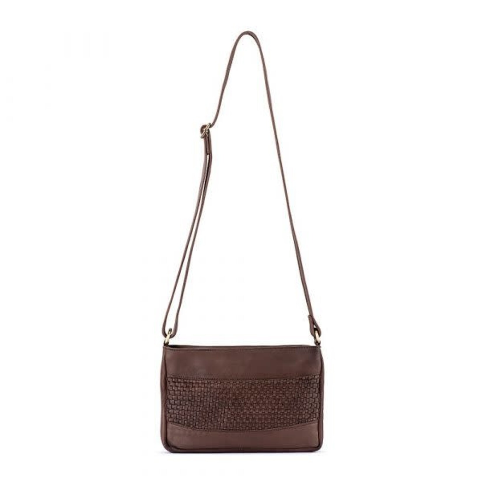 Verona Brown Weave Leather Shoulder Bag