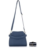 Black Caviar Gunmetal Blue Lola Crossbody Handbag