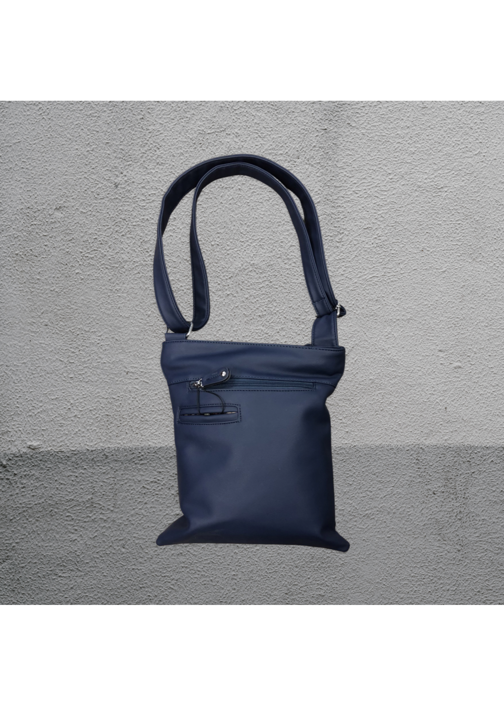 Danche Dark Blue Large Leather Look Crossover Handbag
