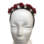One Plus One Fashion Red & Cream Rose Jewel Bead Headband