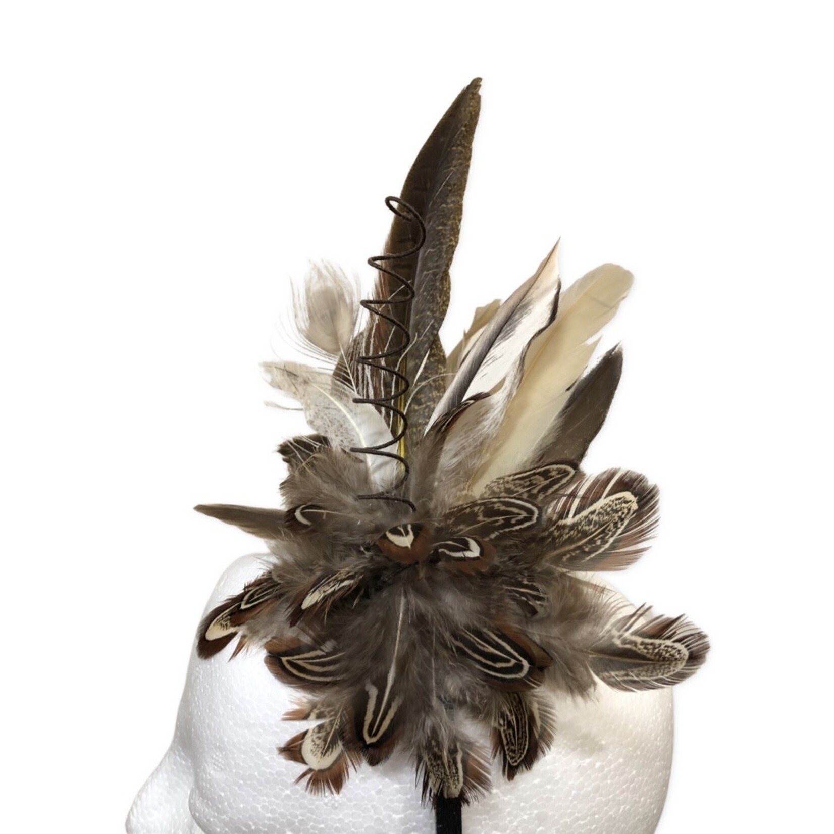 OPO Exotic Brown Feathers Fascinator