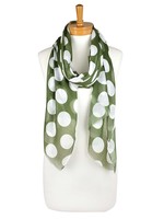 Taylor Hill Olive with White Polka Dot Scarf