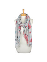 Taylor Hill Grey with Red Roses Scarf