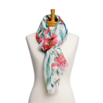 Taylor Hill White with Pink Bottlebrush Native Garden Scarf