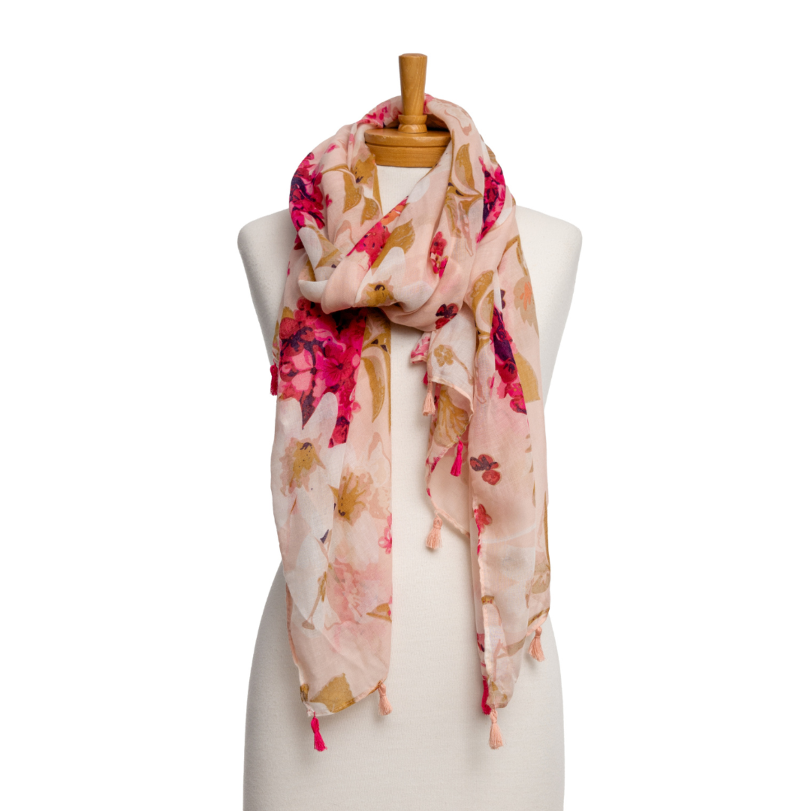 Taylor Hill Soft Pink with Dark Pink Hydrangeas Scarves