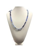 Sonia Smith Jewellery Blue Tones Crystal & Silver Long Necklace
