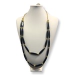 Sonia Smith Jewellery Dark Navy & Gold 2 Strand Long Necklace