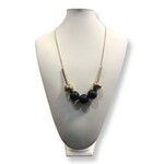 S.S Jewellery Ink Navy & Gold Ball Necklace
