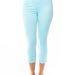 Cafe Latte Aqua Cotton Pull On Capri Pants