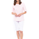 Cafe Latte Pale Pink Stretch Short Sleeve Cuff Tee