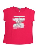 Cafe Latte Hot Pink & Silver Sequin Star SS Tee