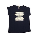 Cafe Latte Navy & Silver Sequin Star SS Tee