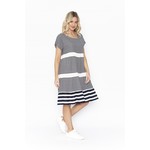 One Summer - Orientique Navy & White Stripe Leah Layered Dress