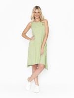 One Summer - Orientique Sage Cora Sleeveless T-Shirt Dress