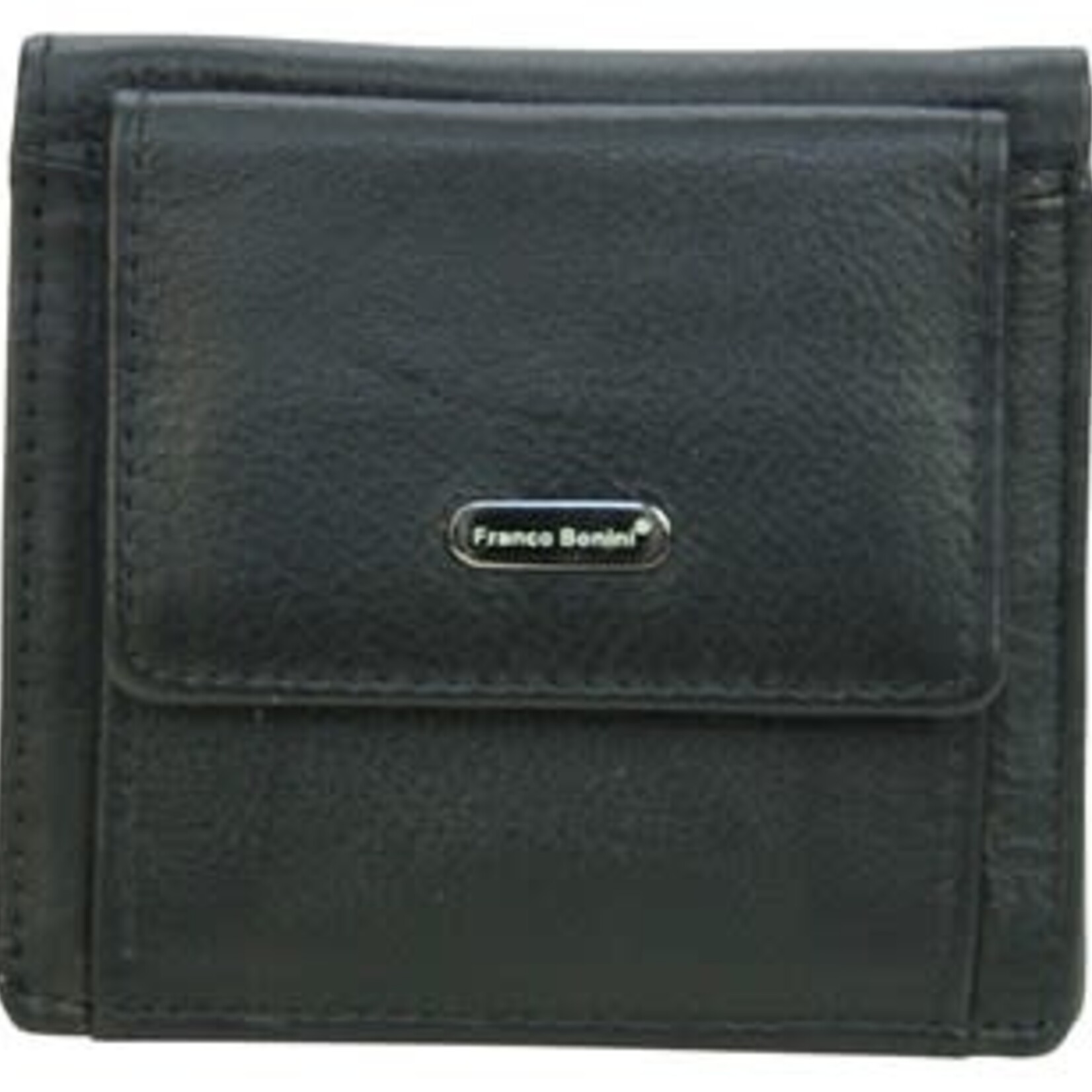 Franco Bonini Black Small Square Leather Coin Wallet