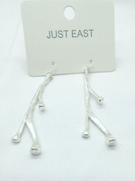 Just East Silver Tree Branch Hook Earrings