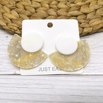 Just East Yellow & Cream Disc Earrings