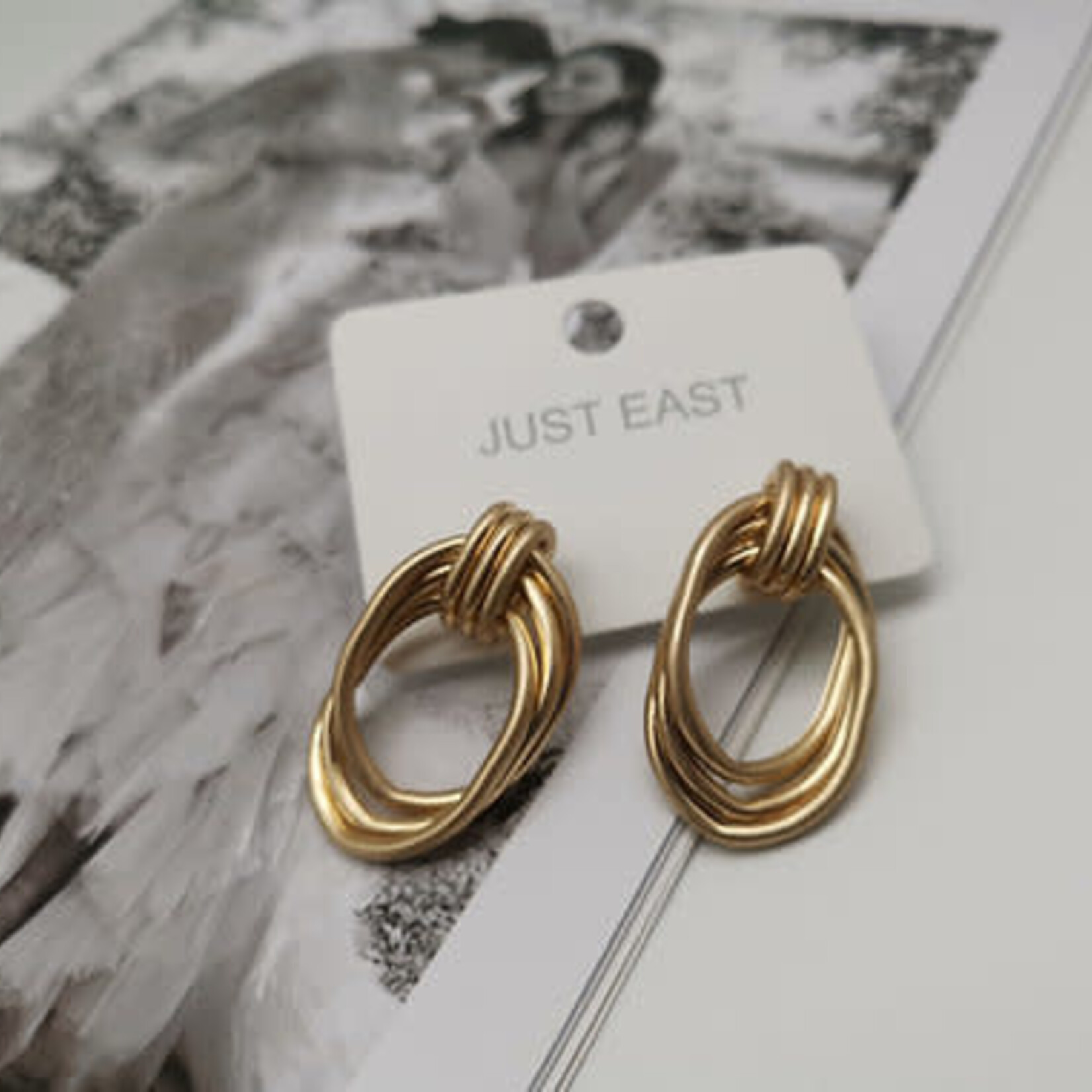 Just East Gold Ring L4.5cm W2.5cm Oval Earrings