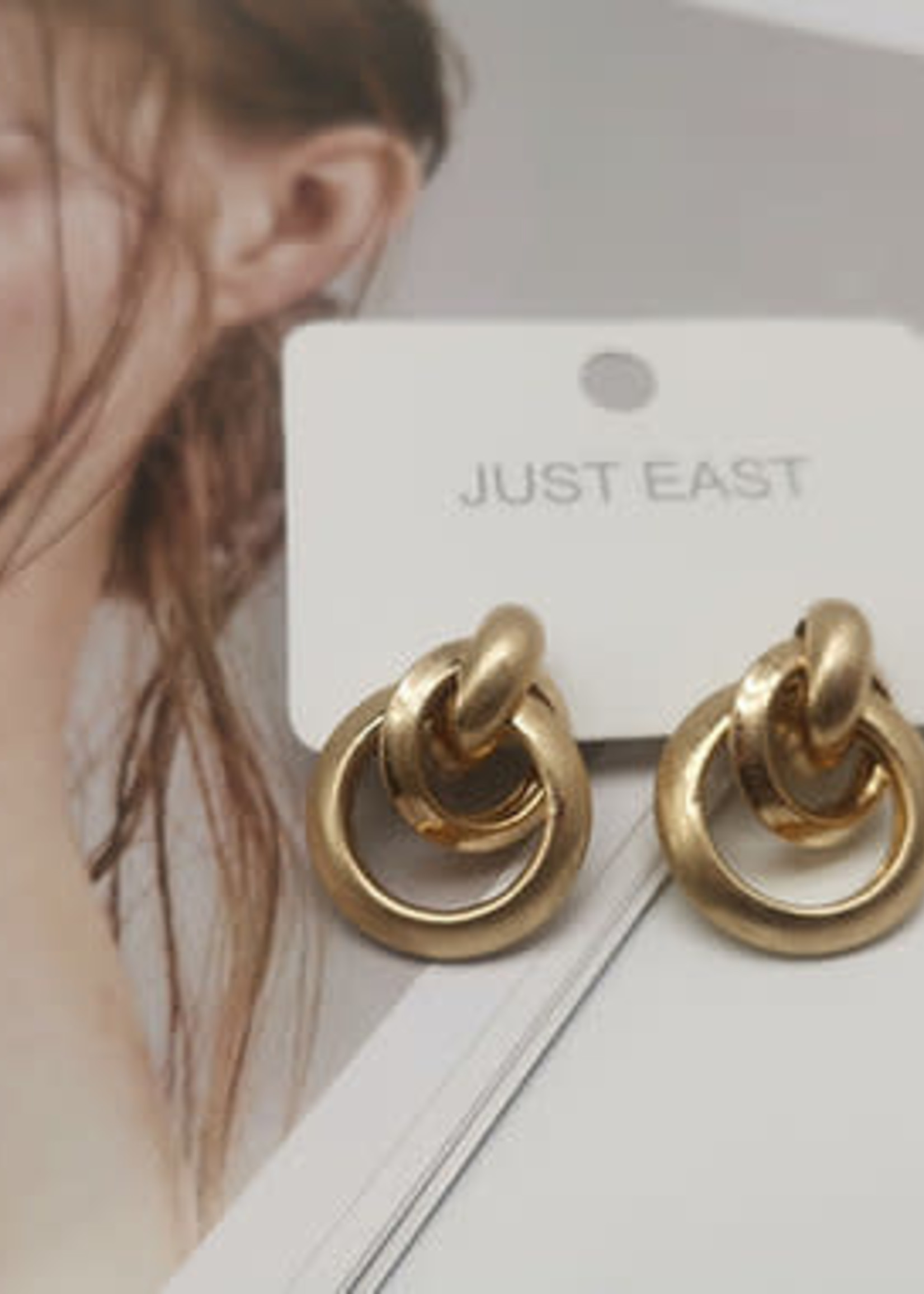 Just East Gold Ring L3.4cm W2.28 Oval Earrings
