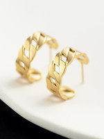 Just East Gold Chain Design Hoop Earrings
