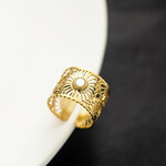 Just East Gold Plated Floral Woven Ring