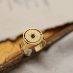 Just East Gold Plated Round Disc Ring