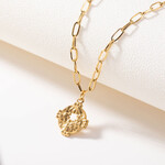 Just East Gold Pendant Oval Link Necklace