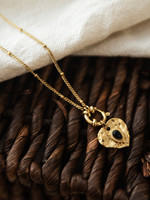 Just East Gold Heart Pendant Long Necklace