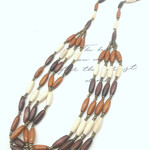 Just East Beige Brown Beaded 4-Layered Necklace